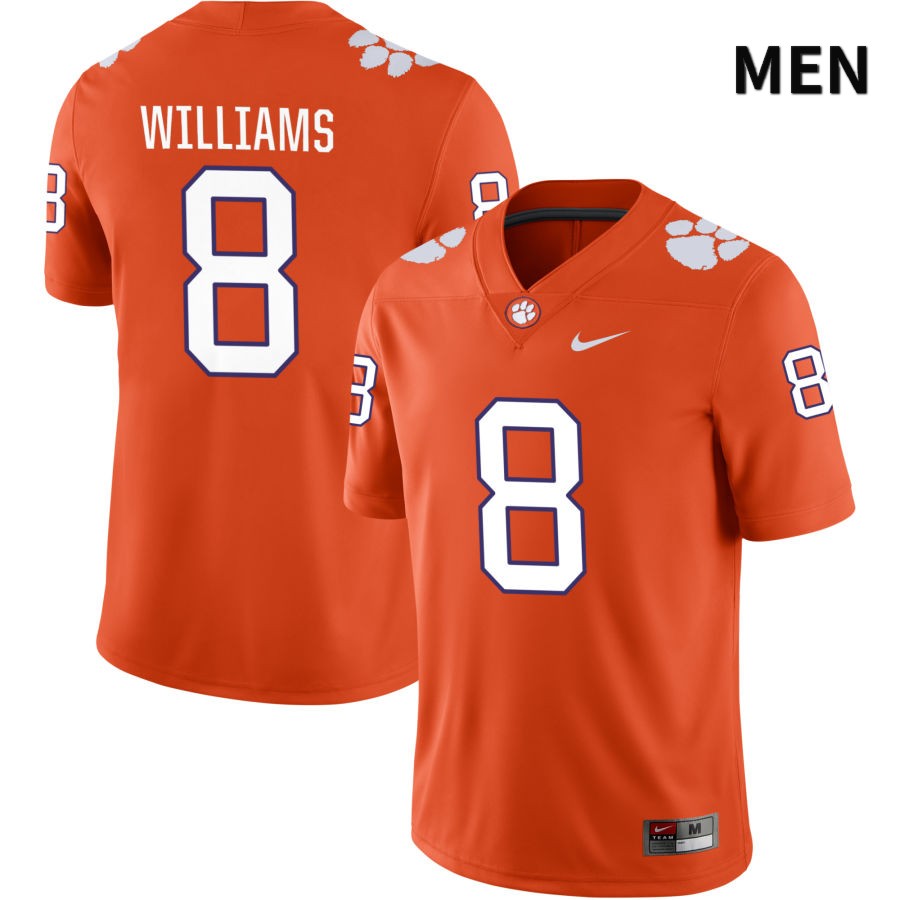 Men's Clemson Tigers Tre Williams #8 College Orange NIL 2022 NCAA Authentic Jersey Version WPJ77N3T